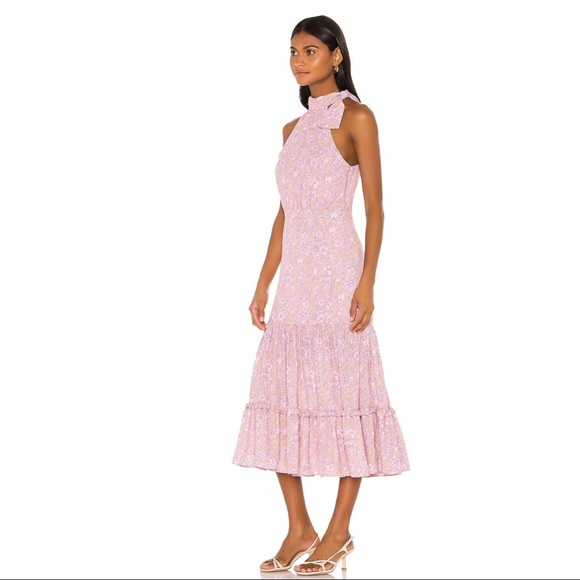 NEW LIKELY PINK FLORAL MIDI DRESS - Picture 5 of 9